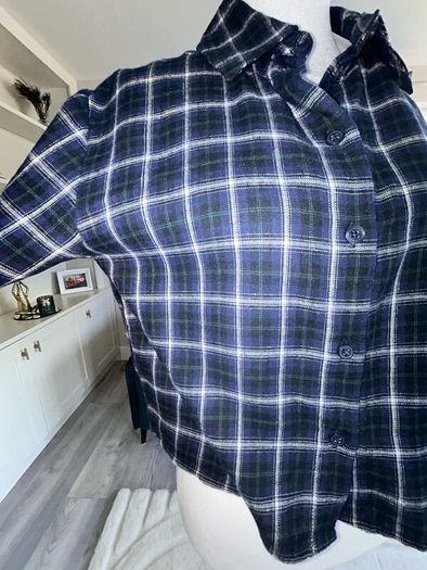 Girls Long Sleeved Blue Checkered Shirt from Primark