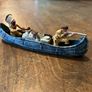 Vintage American Frontier Floating Canoe with Crew Image 7