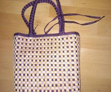 'The Sak' Canvas & Rattan Bag