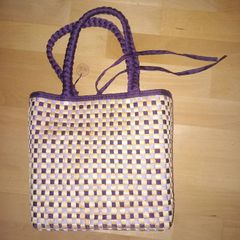 'The Sak' Canvas & Rattan Bag