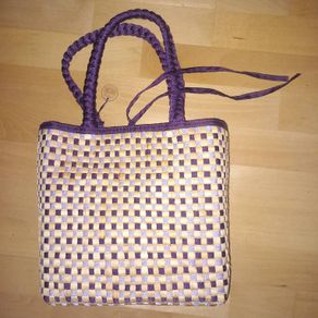 'The Sak' Canvas & Rattan Bag