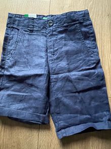 Benetton Shorts 100% linen boys girls 6-7 y brand new