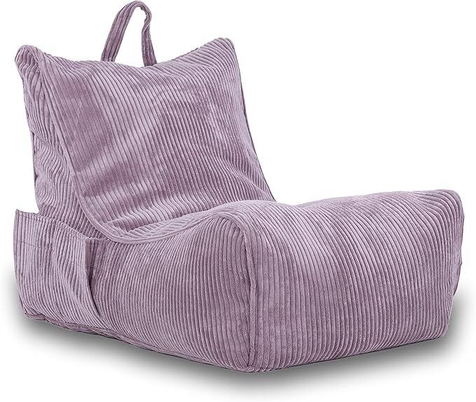 Bean Bag Corduroy Bean Bag Chair with Handle & Pocket  Modern Soft Seating