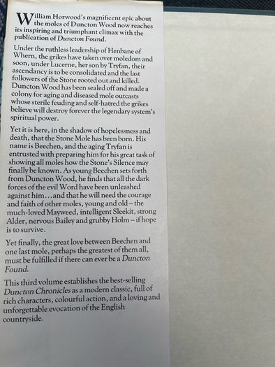 Duncton Found -Hardback- (William Horwood)