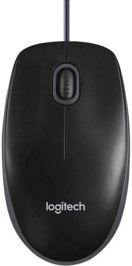 Game Office Mouse Logitech B100 USB Maus Optischer Sensor, PC/Mac/Chromebook schwarz black