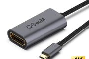 QGeeM USB-C Type (Thunderbolt 3 Compatible) HDMI Female (UHD 4K/60Hz) Gold-Plated/Nylon Braided/Aluminum Alloy Adapter Cable (Brand New/Warranty)