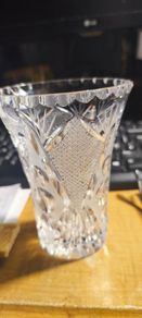 Small bohmine crystal vase. 5 inches tall