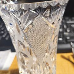 Small bohmine crystal vase. 5 inches tall