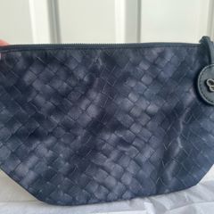 Blue Bottega Veneta Intrecciolusion Nylon Cosmetic Bag