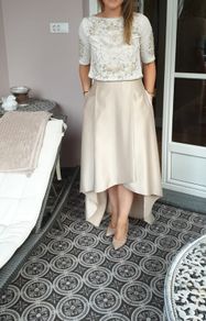 Folkster Lena Skirt & Nella Beaded Top/Jacket -  Champagne - Size 8