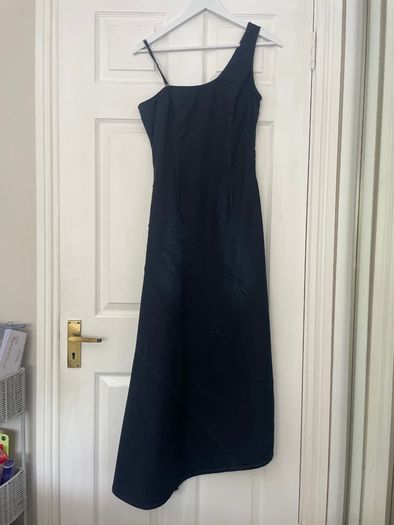 Vintage Sisley Asymmetrical Denim Dress - Size S