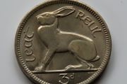 1966 Irish Hare 3d BUNC coin 60 years old