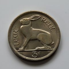 1966 Irish Hare 3d BUNC coin 60 years old