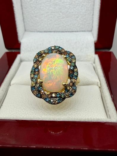 Diamond  Halo Statement Ring