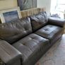 3-Seater Dark Grey Faux Leather Sofa Image 3