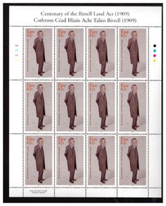 2009 Ireland Centenary of the Birrell Land Act (1909) Commemorative Stamp Sheetlet Plate 1A1A1A1A Mint Never Hinged (MNH)