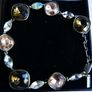 Vintage Sterling Silver 925 Multi Stone Bracelet length 8,5" - 20,9g Image 2