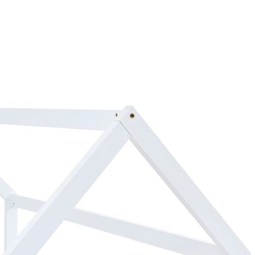 Kids Bed Frame White Solid Pine Wood 80x160 cm