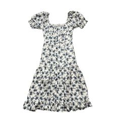 Cefinn Floral Midi Dress Sz 10UK 6US M Smock Puff Sleeves Boho Maid