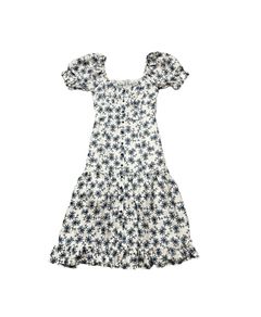 Cefinn Floral Midi Dress Sz 10UK 6US M Smock Puff Sleeves Boho Maid