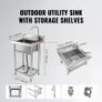 Stainless Steel Utility Sink, 1 Compartment Free Standing Small Sink Include Faucet & legs, 40.6 x 33 x 22.1 cm Image 2