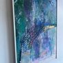 Large Original Abstract Painting Art Deco Influenced Style Painting of Style of Swan Peacock Contemporary Art 75x50cm Image 8