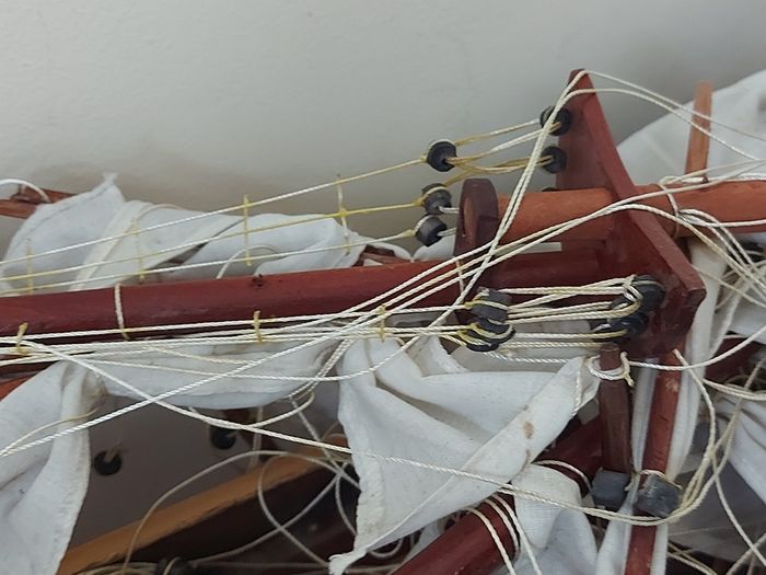 Large Timber  crafted model of the Cutty Sark, A speedy Clipper Sailboat that transported TEA in the late 19thy century