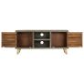TV Cabinet Solid Mango Wood Grey with Brass 110x30x48 cm Image 6