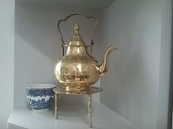 Brass Teapot on Trivet