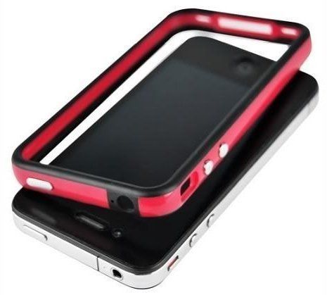 Wholesale 10 iPhone 4/ 4S Bumper Case Hard Plastic Rubber with Metal Buttons for Apple Iphone 4/4S Free Screen Protector