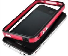 Wholesale 10 iPhone 4/ 4S Bumper Case Hard Plastic Rubber with Metal Buttons for Apple Iphone 4/4S Free Screen Protector