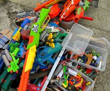 Very large selection of Nerf toy guns