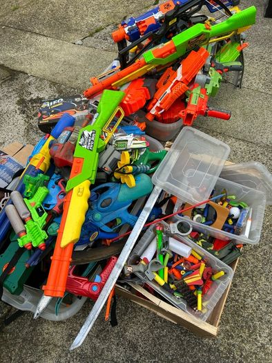 Very large selection of Nerf toy guns
