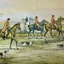 Set of Two Early 20th Century Vintage Framed Fox Hunt Lithographs Image 5