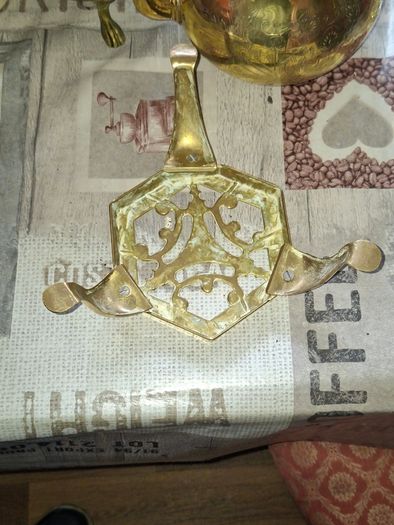 Vintage Etched Brass Tea Kettle with Footed Trivet Stand Postage Available or Collection,