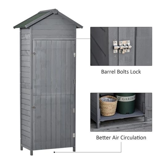 Wooden Shed Utility Timber Garden Storage Roof Tool Cabinet Lockable (FREE SHIPPING)