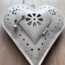 Cream Hanging Heart Tealight Candle Holder Image 2