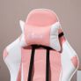 Gaming Chair Computer Chair Ergonomic Office Chair Gamer Chair with Headrest Lumbar Pillow Office Chair Height Adjustable 360 Swivel Foam PVC Faux Leather Pink+White 64 x 67 x 119-127 cm Image 4