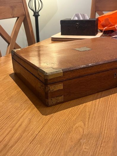 Antique Oak & Brass Box WW1 Connection