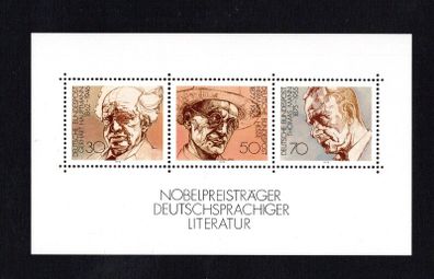 1978 Germany Nobel Prize Winners of Literature Commemorative Stamp Miniature Sheet Mint Never Hinged