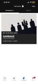 Garbage tickets Iveagh Gardens 18th July
