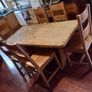Solid Oak Table with six handmade solid oak chairs. Length 179cm Width 84cm. Image 3