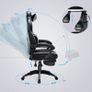 Gaming chair, office chair with footrest, desk chair, ergonomic design, adjustable headrest, lumbar support, loadable up to 150 kg, black-gray Image 5