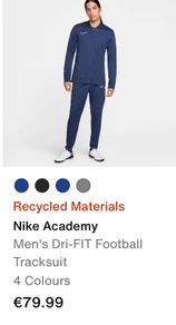 Nike dry fit tracksuit ( small)