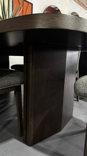 Dark Brown Oak Dining table 210cm Ex Display Like New