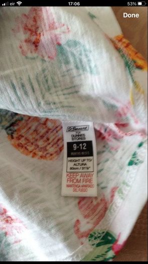 Girls stunning dress 9/12 mths