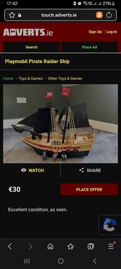 Playmobil Pirate Raiders' Ship, specifically set number 6678