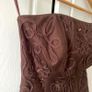 Monsoon brown bandeau tulle dress with embroidery + beading detail and matching bolero Image 4
