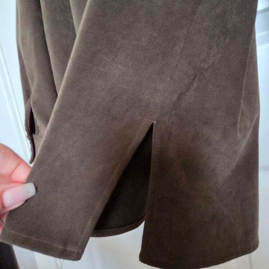 Khaki velvet women overshirt, size 10