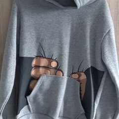 hoodie with print fits s SM small m new
